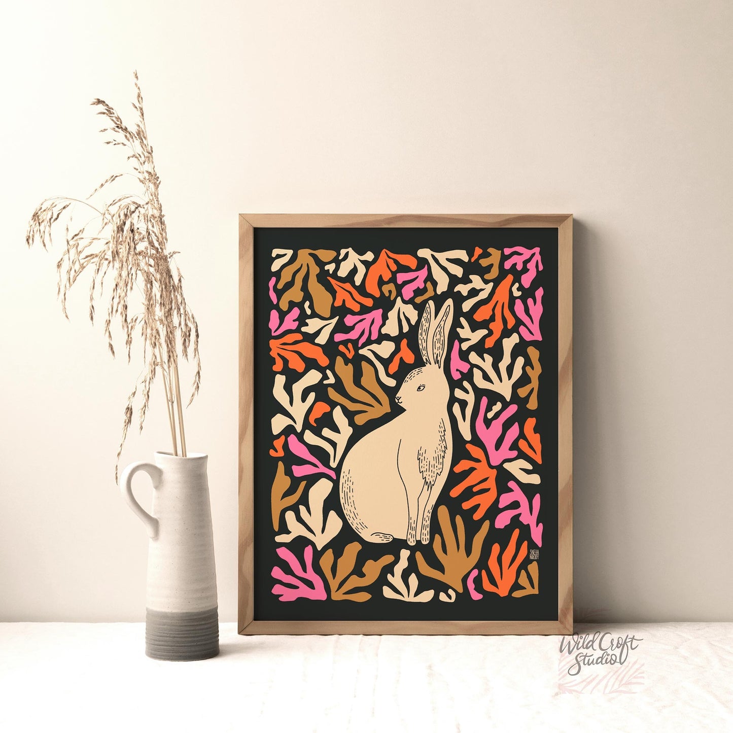 Adorable Bunny Modern Matisse Style Art Print