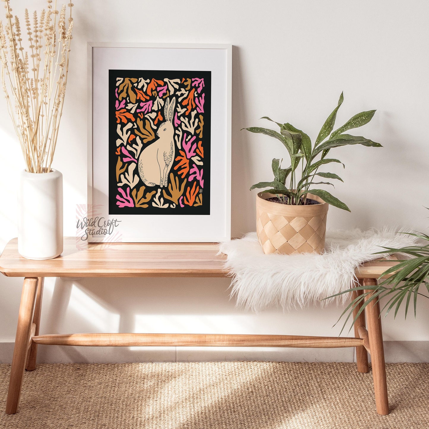 Adorable Bunny Modern Matisse Style Art Print