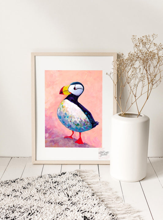 Puffin Acrylic Painting - Bird Art Print