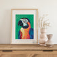 Parrot Art Print, Bird illustration