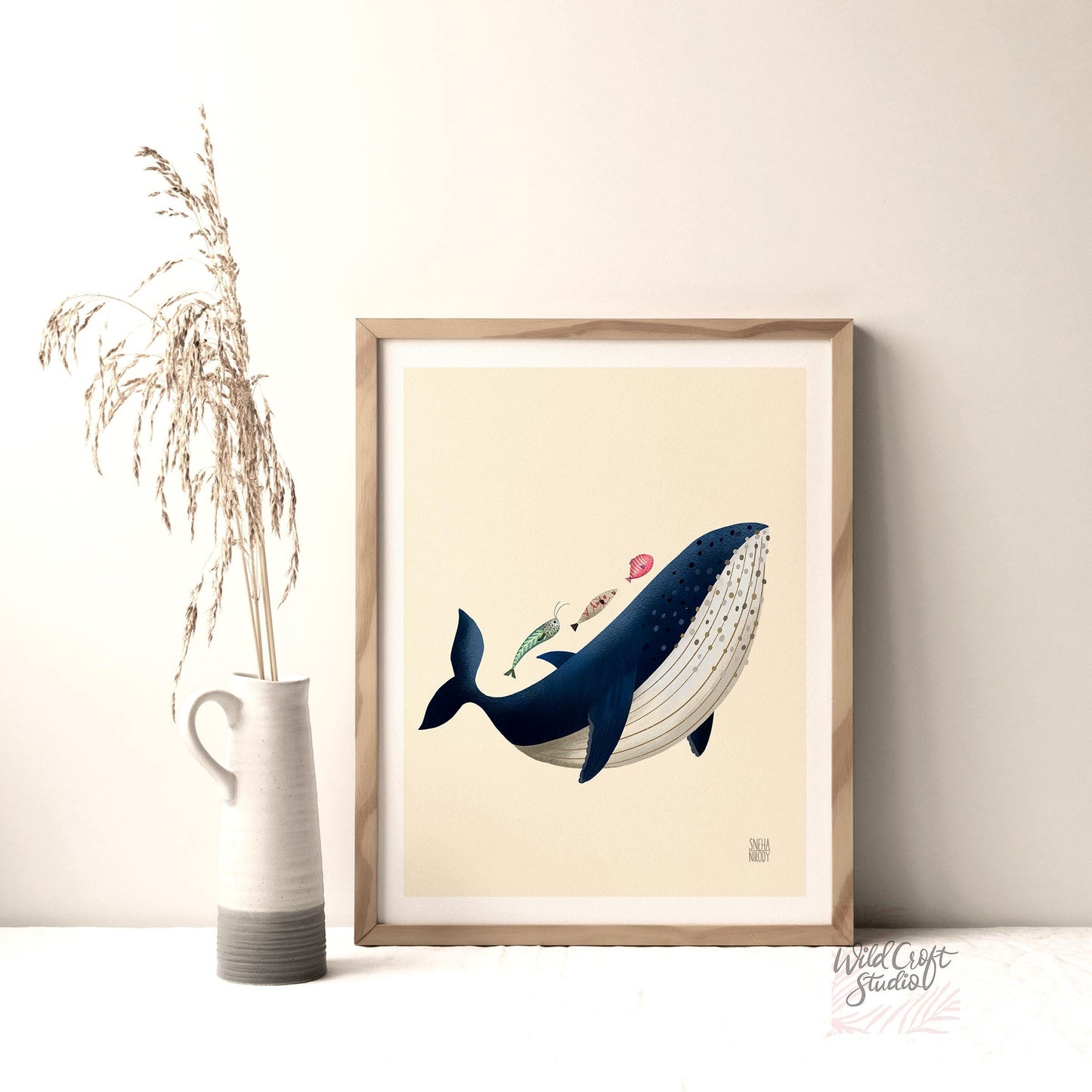 Whale and Fish Art Print