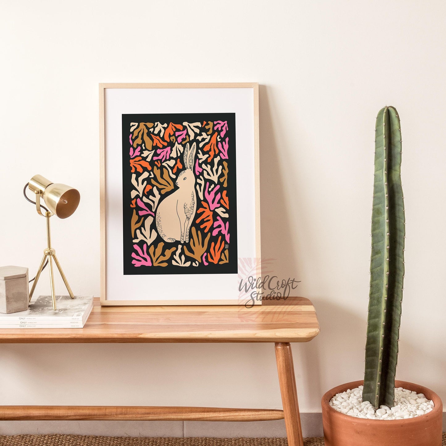 Adorable Bunny Modern Matisse Style Art Print