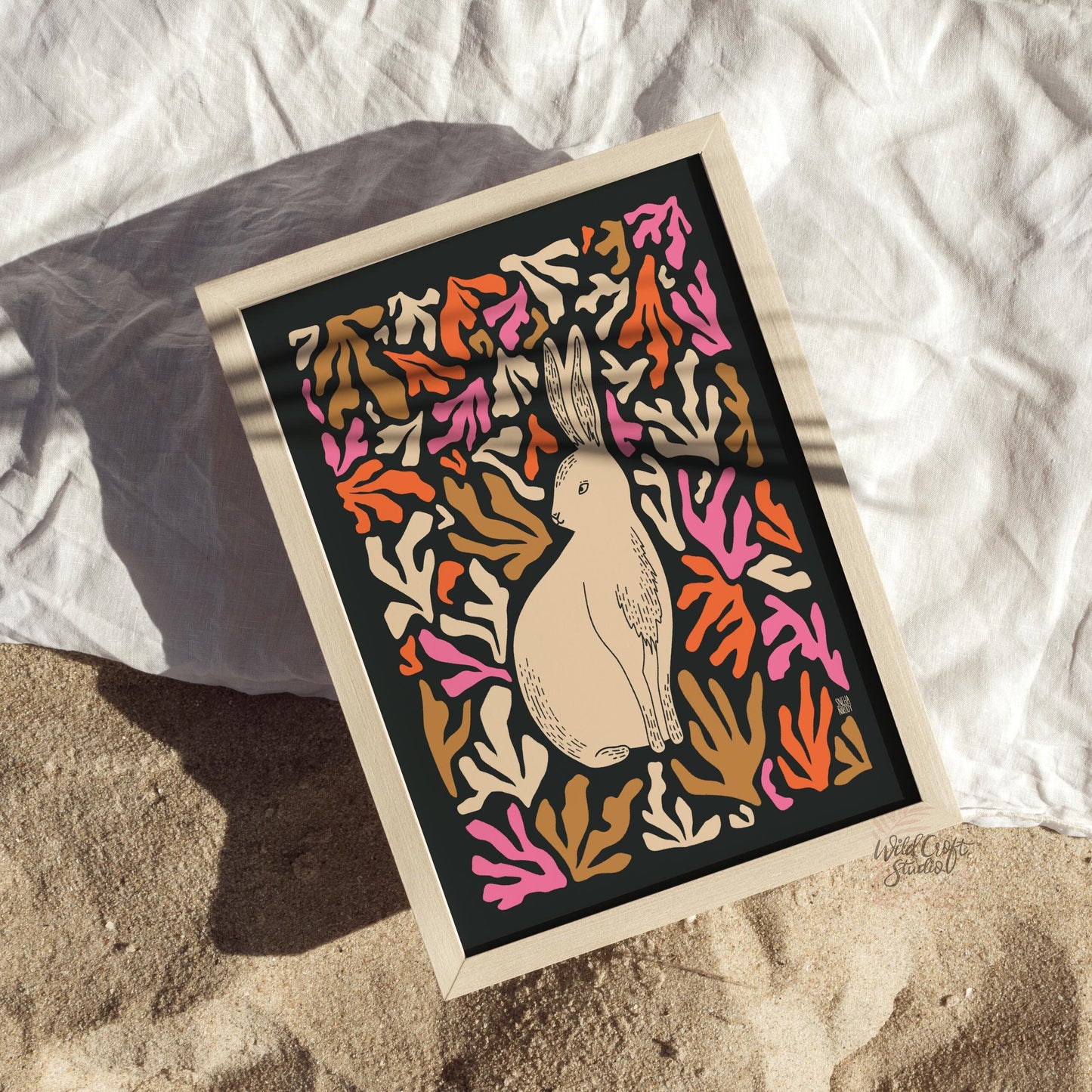 Adorable Bunny Modern Matisse Style Art Print