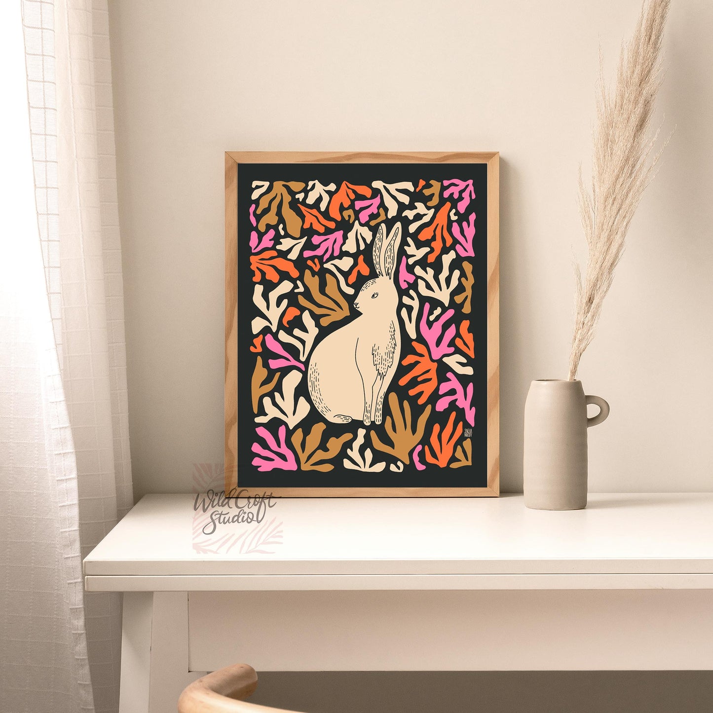 Adorable Bunny Modern Matisse Style Art Print