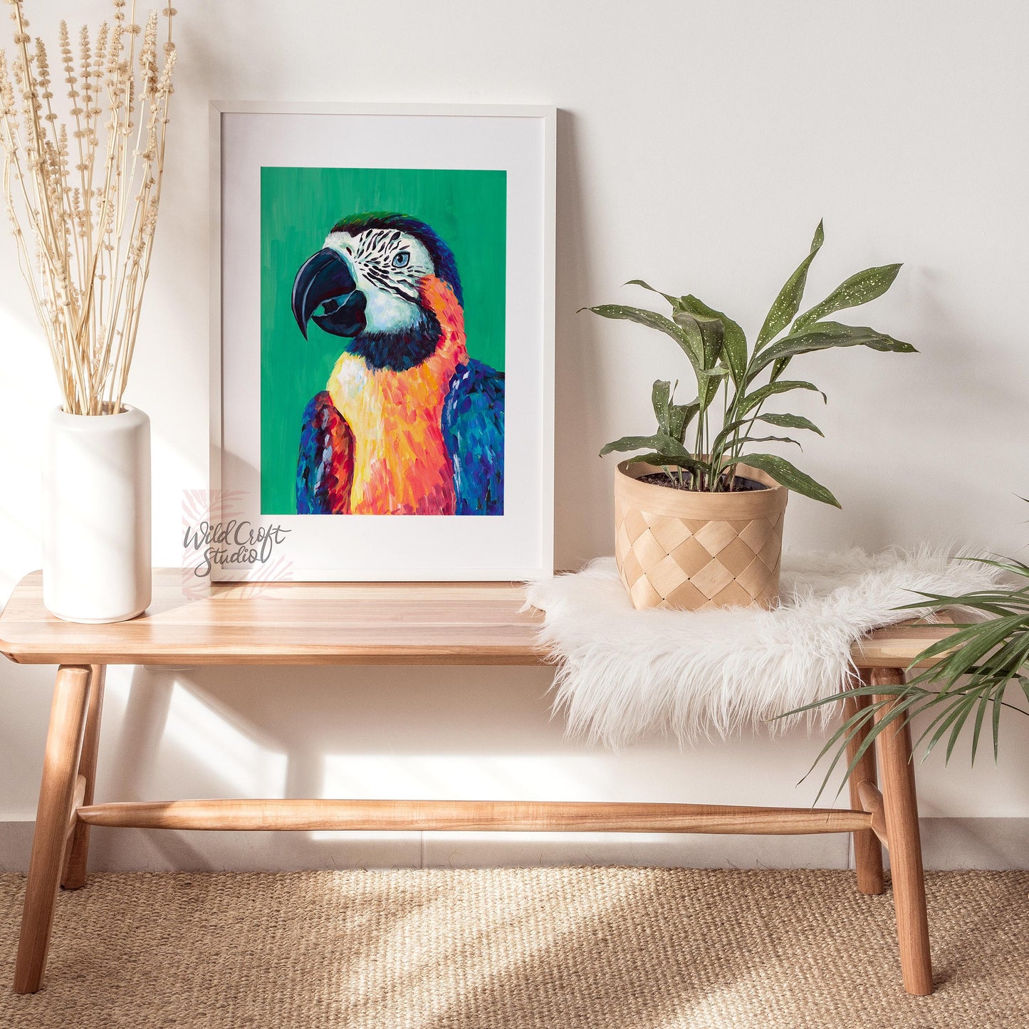 Parrot Art Print, Bird illustration